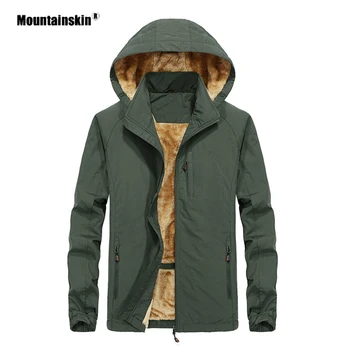 

Mountainskin Men's Winter Fleece Jackets Outdoor Sports Hiking Hooded Windproof Camping Trekking Skiing Male Thick Coats VA435