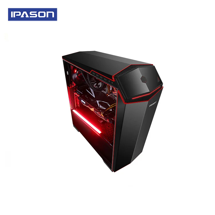 Горячая Ipason Flowing Fire ATX Е-спорт Корпус Настольного компьютера/ATX E-спорт шасси