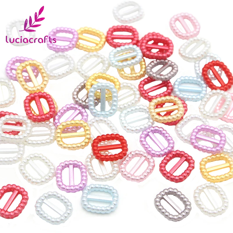 

Lucia crafts 24pcs/100pcs 12.5*10.5mm Acrylic Imitation Pearls Beads Buckle Sewing Garment Bow DIY Decoration Accessory F0303