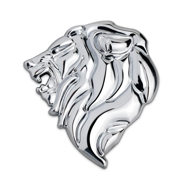 Chrome Metal Lion Head 3D Emblem Totem Badge Car-Styling Car Body Sticker Power Symbol