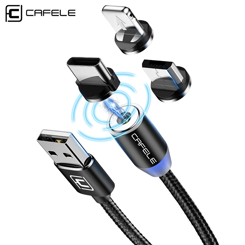 

Cafele 100cm LED Magnetic USB Cable Magnet Plug + USB C Cable + Micro USB Cable + USB Cable for iPhone X 8 7 6 Plus 5S SE