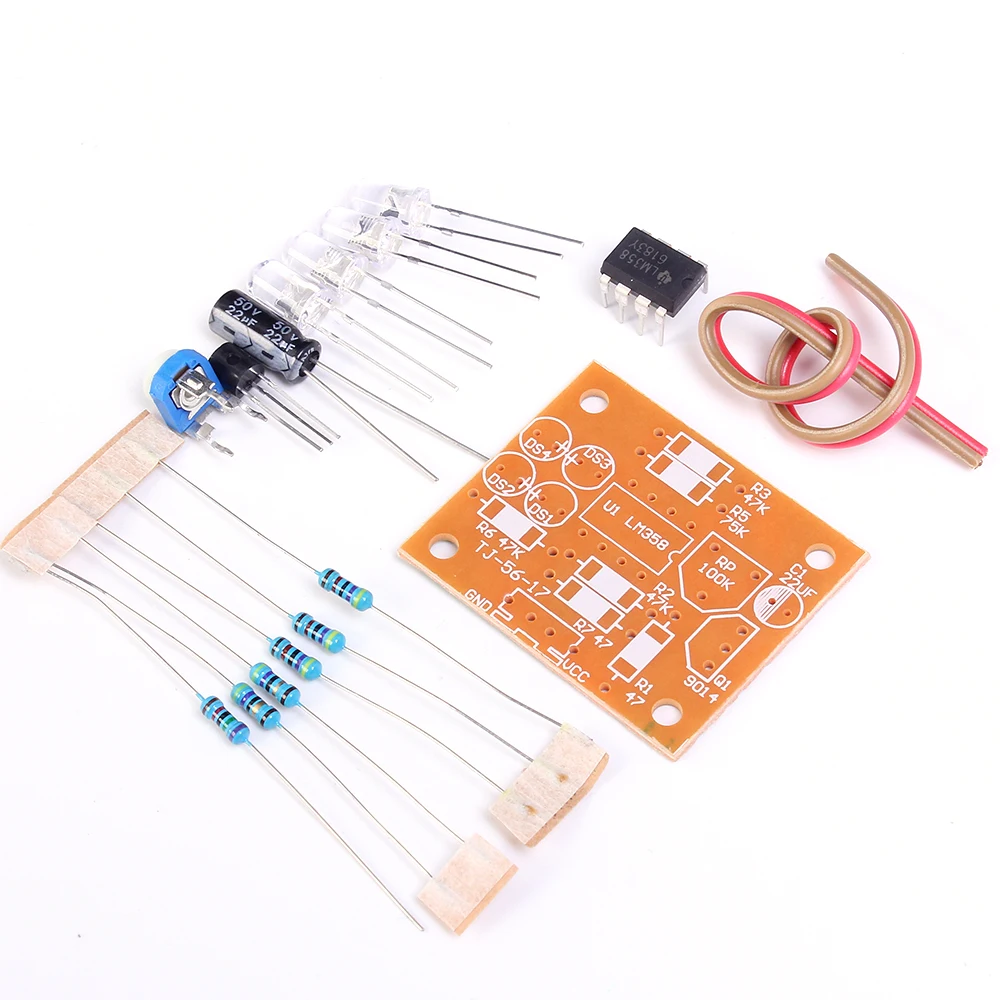 Electronic DIY Kits LM358 Breathing Light Suite Blue Flashing LED Light Interesting Product Components Parts DC 9V