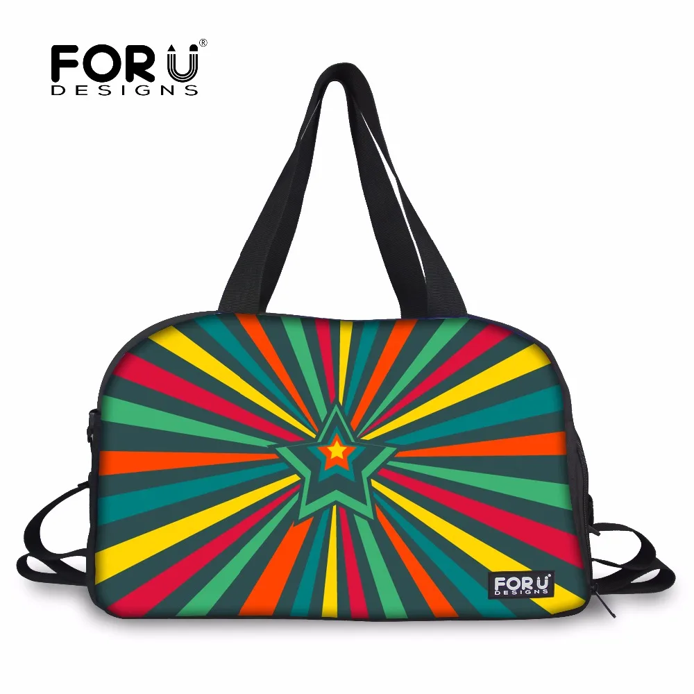 

FORUDESIGNS Sports Bags for Fitness Women Yoga Mat Bag 3D Swirl Geometry Printed Large Tote Athletic Training Handbag Travel Bag