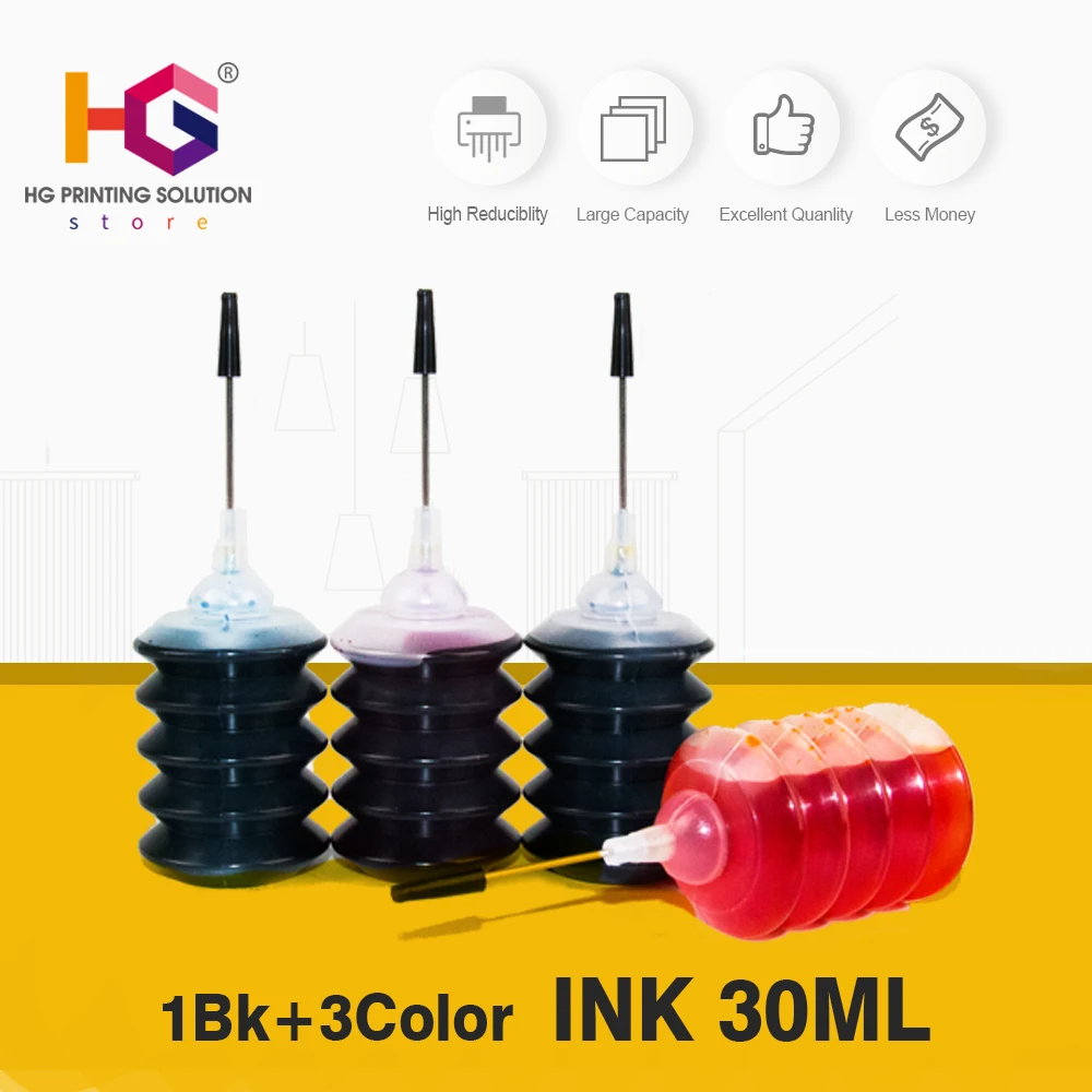 

4 x 30 ML Refill Dye Ink Kit For Epson Canon HP Brother Lexmark DELL Kodak Inkjet Printer CISS Cartridge Printer