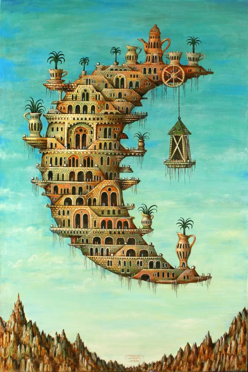 

Salvador Dali Living on the Moon Art Wall Decor Silk Print Poster