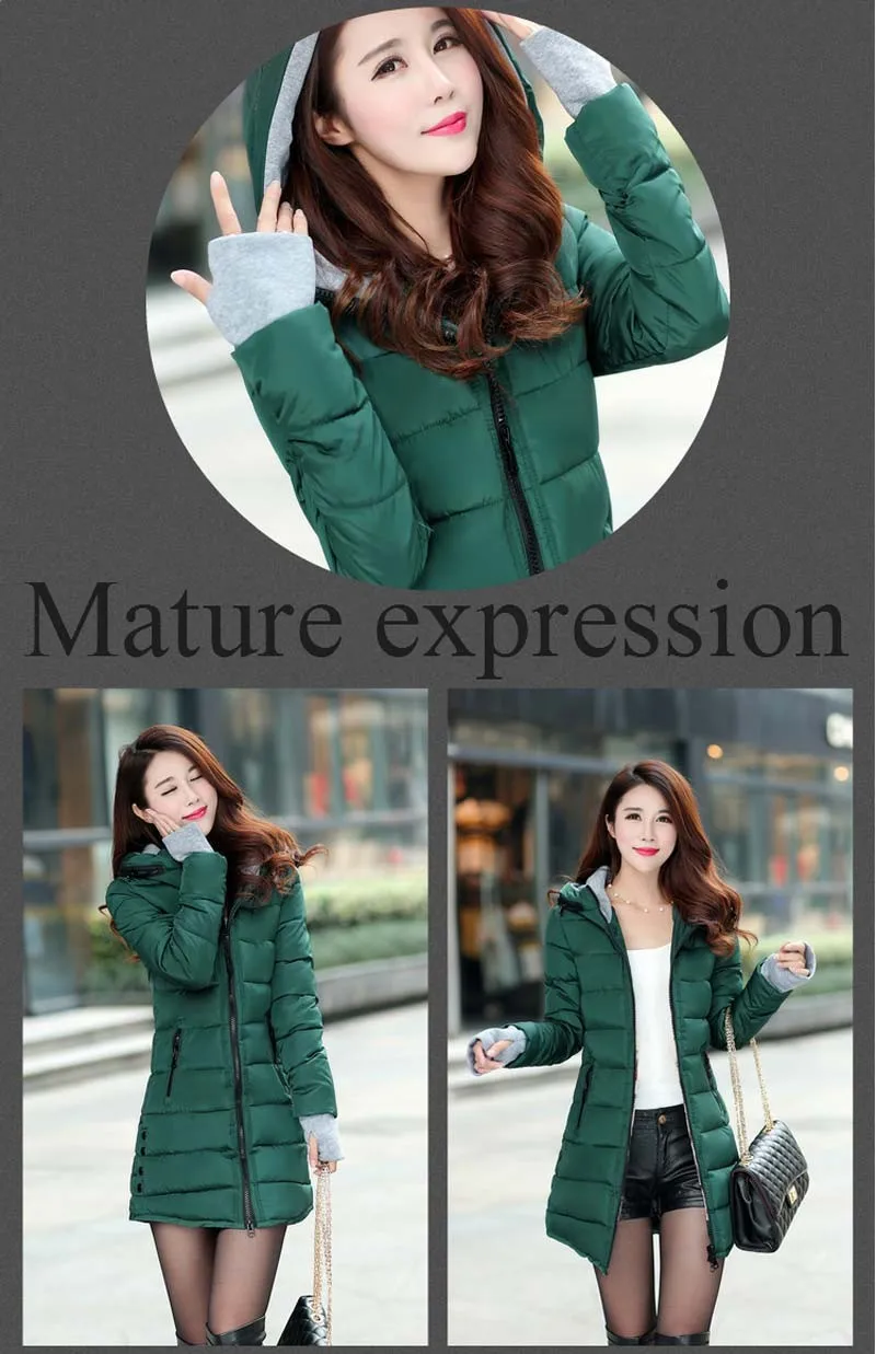 Новая стеганая куртка женская зимняя куртка хлопковое пальто тонкая Парка женская плюс размер женские куртки и пальто AE1265