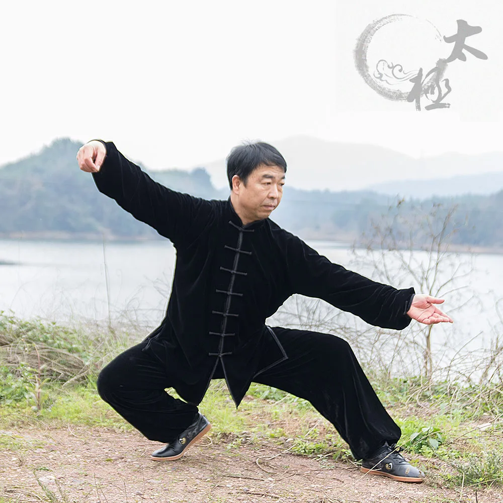 Healthy Polyester Tai chi Clothing Velvet Coat with Pants Traditional