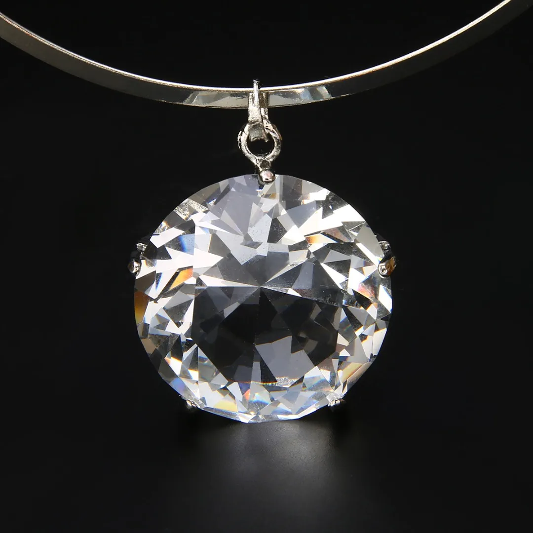 Shellhard Trendy Super Huge Crystal Necklace Exaggerate Large Big Bling Rhinestone Pendant Necklace Charms Women Party Jewelery