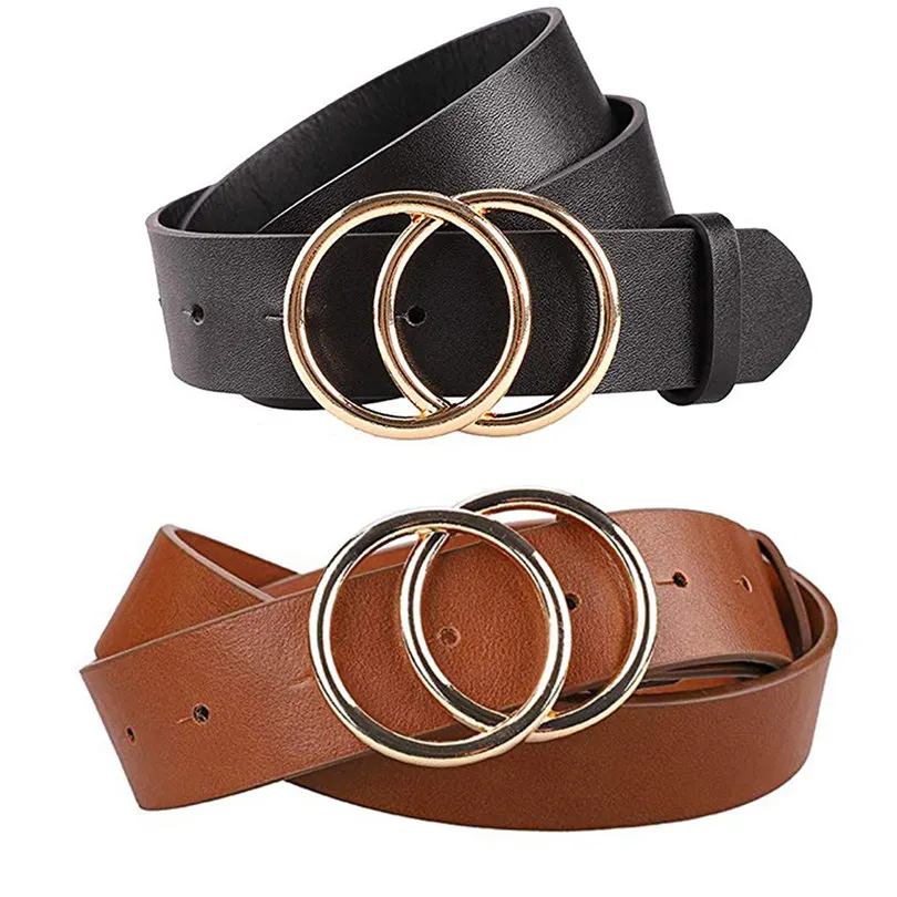 

New Fashion Women's Leather Belt Vintage Brief Fashion Soft Faux Leather Waist Belts Belt for Jeans Casual style #4F11