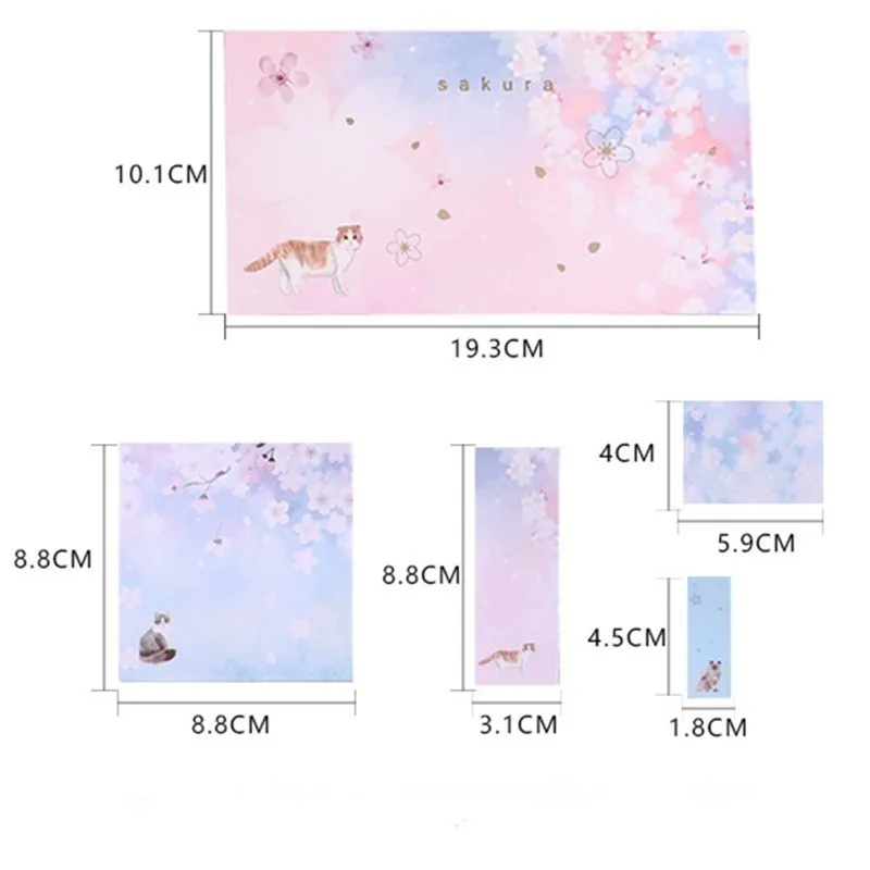 Креативный милый кот Липкие заметки Kawaii мультфильм блокнот набор офисный планировщик для скрапбукинга блокнот школьные канцелярские принадлежности 02122
