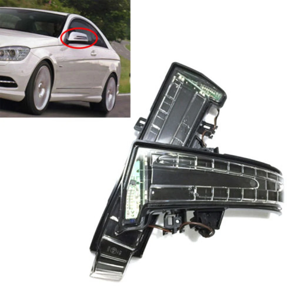 1 пара Автомобильных СВЕТОДИОДНЫХ боковых зеркал указателей поворота для Mercedes W204