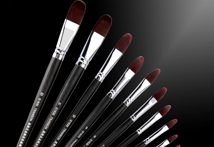 

12 Pieces Nylon Hair Paintbrush Watercolor Gouache Oil Painting Brushes for Painting Circle Round Head Brush Set
