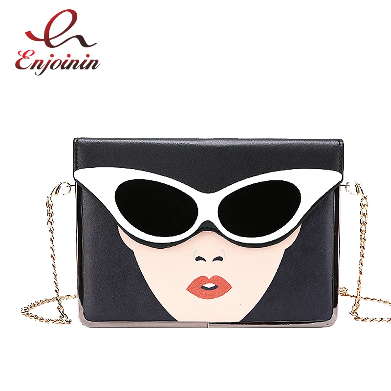 Fashion Unique Sunglasses Women Pattern Pu Lether Women Casual Clutch