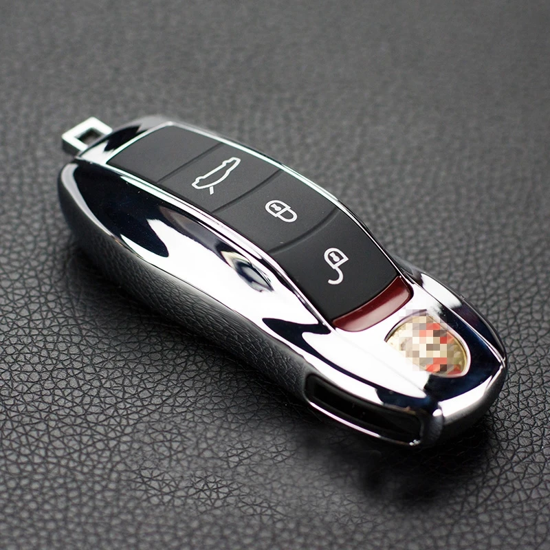 beler Télécommande Smart Key Cover Fob Fit Pour Porsche Panamera Boxster 911 Macan Mat argent