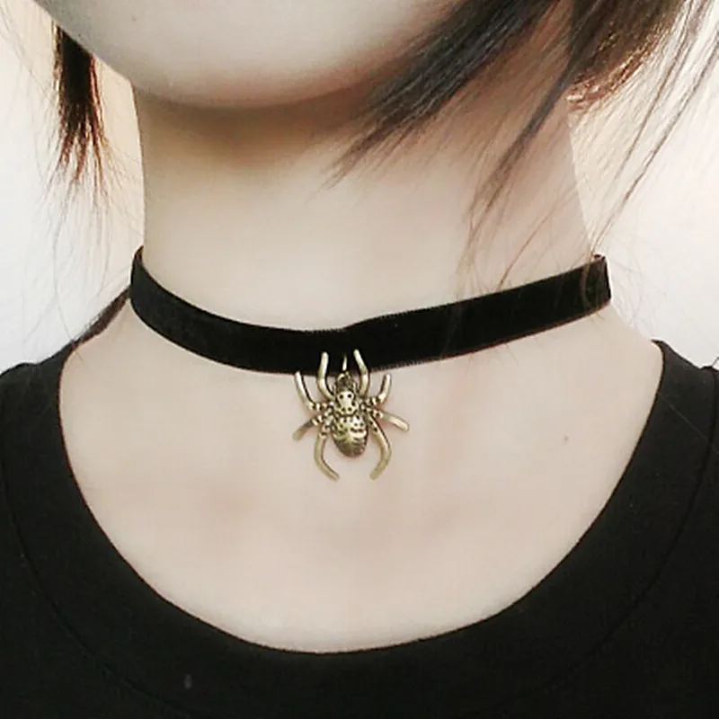 

N243 Steampunk Choker Necklaces Spider Women Clavicle Collares Fashion Jewelry Bijoux Colier Vintage Animal Pendant Necklace NEW