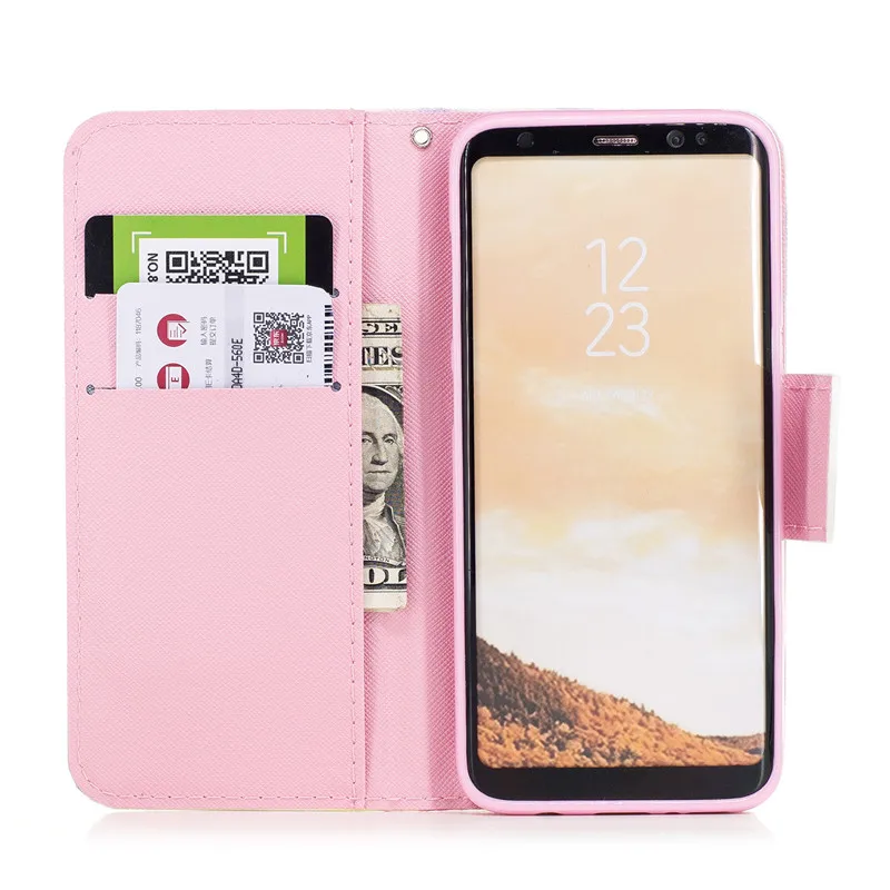 Для Fundas samsung Galaxy S9 S8 plus Чехол кожаный флип-кошелек для Coque samsung A8 Plus чехол Магнитный милый чехол для телефона