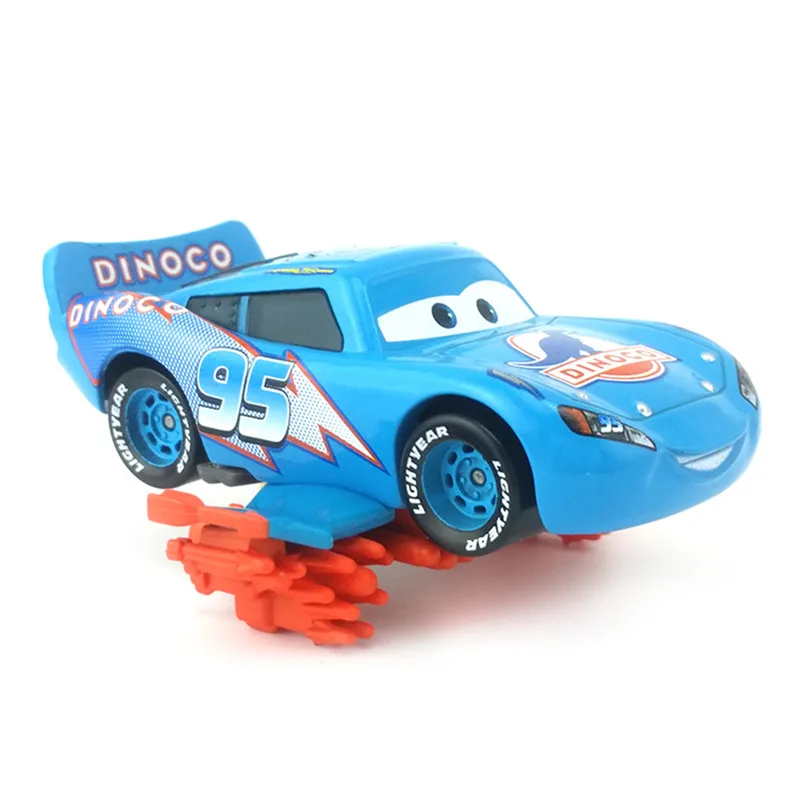 Disney новейшая модель Pixar Cars Lightning Mcqueen Blue Dinoco с пламенем литые игрушки из