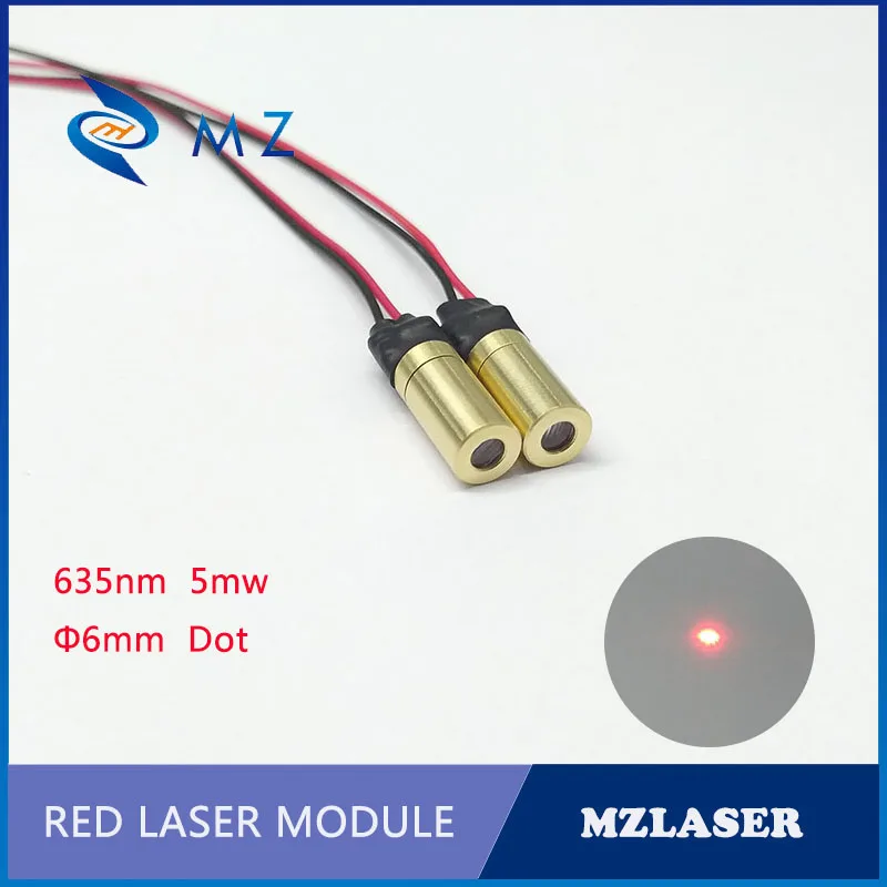 

Dot 6mm 635nm5mw Red laser Industrial APC drive small Size low power laser module