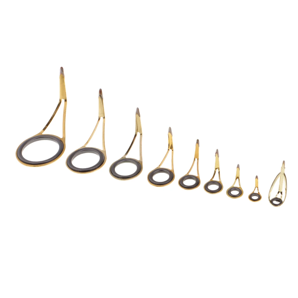 9pcs Fishing Rod Guide Top Tip Eye Ring Rod Repair Kit For Rod Building Cana de pescar de guia canne a peche guide