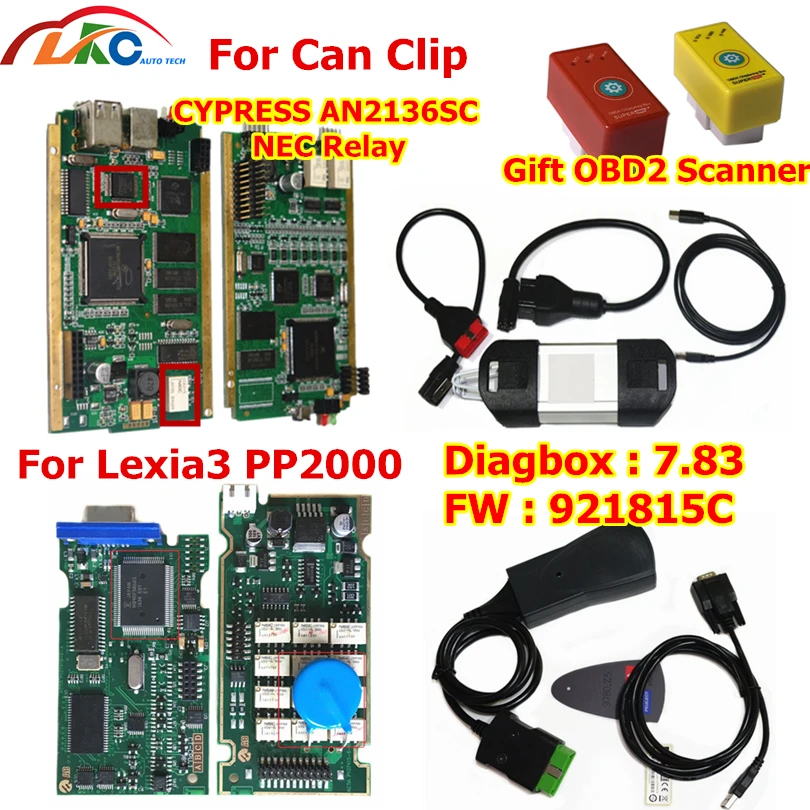 

High Quality Can Clip V184 With CYPRESS AN2135SC/2136SC Chip Diagbox 7.83 Leixia3 PP2000 A+ OBD2 Diagnostic Scanner Tool