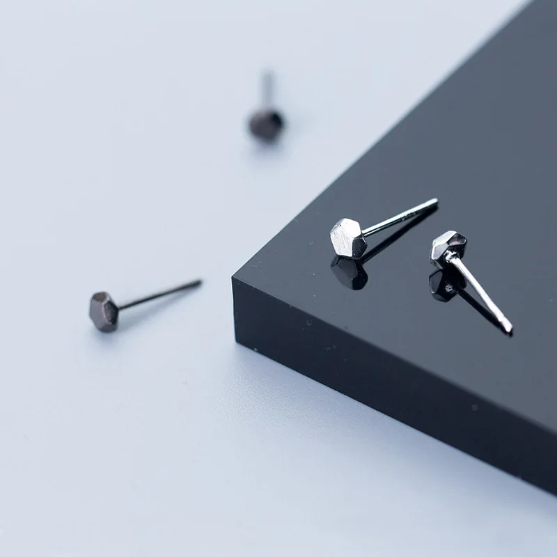 simple section geometric mini earrings woman s925 silver Jewelry fashion Hypoallergenic Stud earrings for women High quality