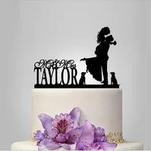 Настоящая ручная Персонализированная акриловая пара с 2 собаками свадебный торт Топпер/Свадебный стенд/Свадебные украшения/Пользовательский Топпер