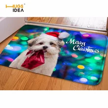HUGSIDEA 3D кошка Рождество Домашний Декор передняя дверь ковер на открытом воздухе Кухня Ванная комната коврик для гостиной Хаски печать спальня пол ковер