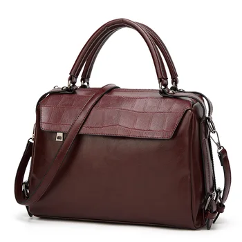 

Solid Leather Handbags Women Tote Fashion Designer Luxury High Quality Office Ladies Evening Clutch Shoulder Messenger Bags 2019