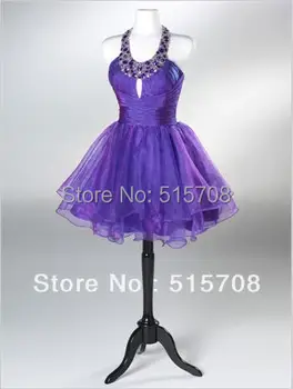 

Custom Make Sexy A Line Halter Strapless Short Mini Sleeveless Beaded Prom Party Homecoming Dresses Size 2 4 6 8 10 12 14