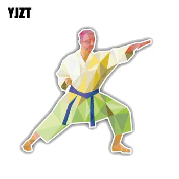 

YJZT 12.7CM*12CM Karate Triangulated Sport PVC Motorcycle Car Sticker 11-00294