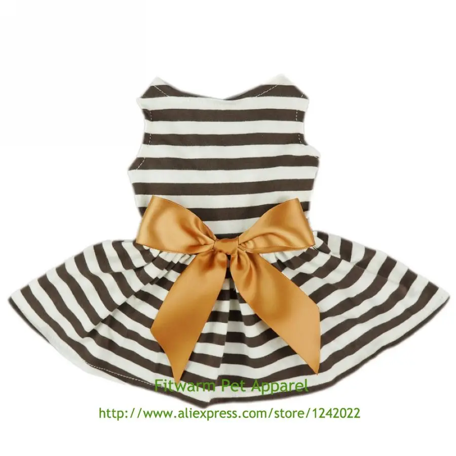 Fitwarm Comfy Cotton Striped Pet Dress Casual Holiday Dog Shirts