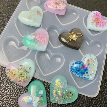 

1Pc 9-Even Heart Shape Silicone Cake Mold Diy Chocolate Baking Utensil Cake Decoration Plaster Mold