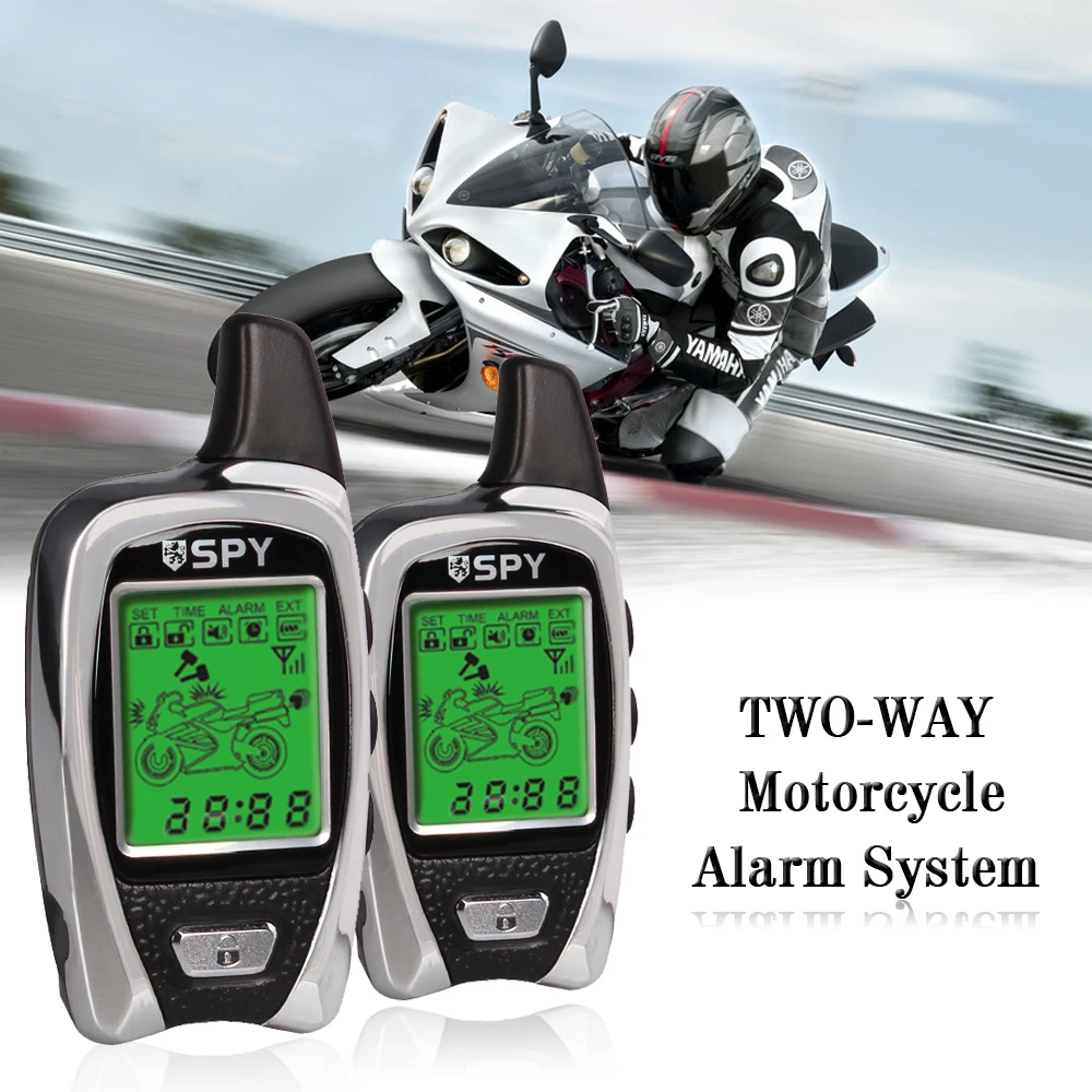 

5000m Two Way Microwave Sensor Anti - theft Motorcycle Alarm System Equipment With 2 LCD Transmitters Remote Engine Start