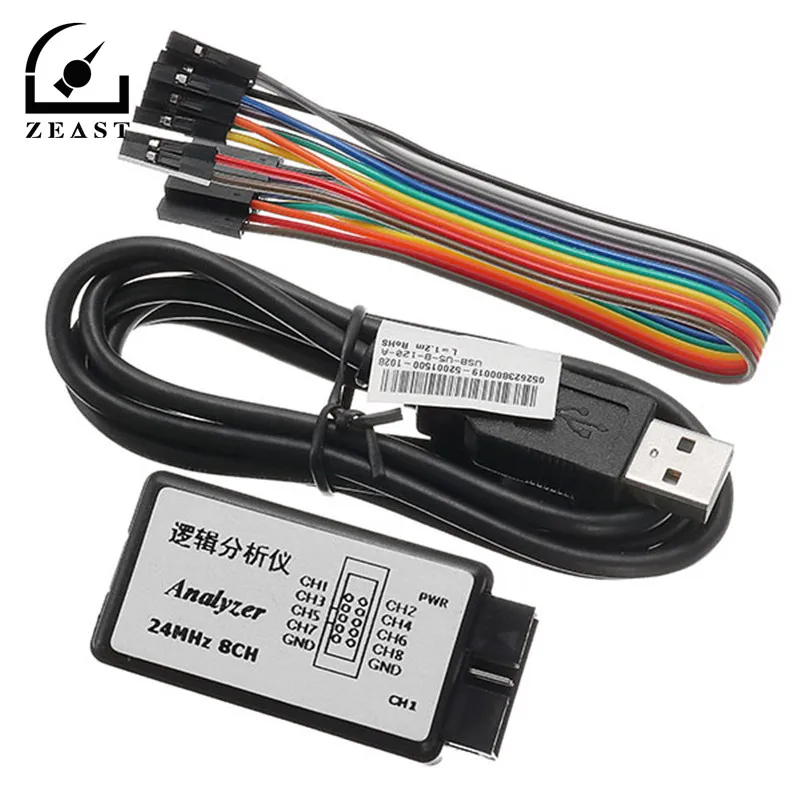 USB логический анализатор 24M 8CH микроконтроллер ARM FPGA инструмент отладки 24 МГц 16 12 8 4