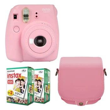 Fujifilm Instax Mini 8 Plus камера клубника+ Fuji 40 плёнки мгновенный белый край фото плотная фотография из искусственной кожи сумка - Цвет: Strawberry