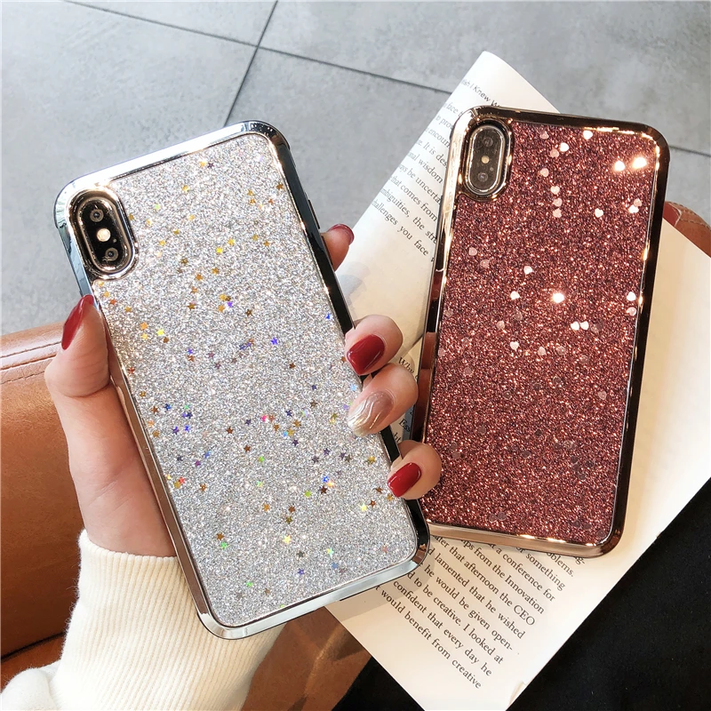 Luxury Pink Crystal Plating Bling Case for IPhone Xs Max Xr Glitter