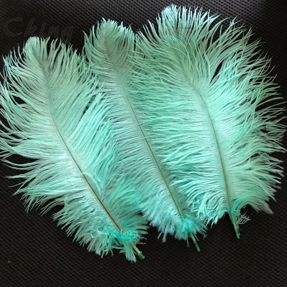 55-60 см длинное цвет Зеленая мята окрашенные страусиные перья Натуральное перо для карнавальных костюмов вечерние украшения для дома и свадьбы