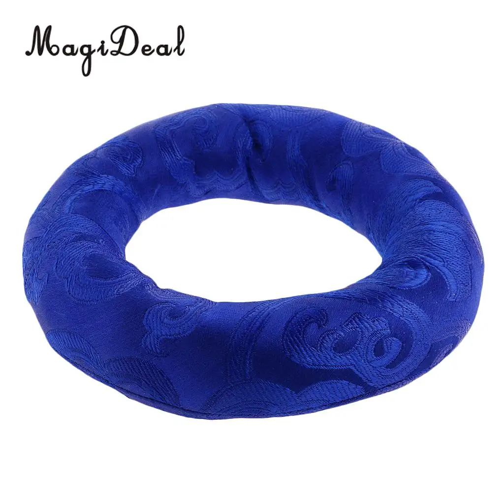 Random 1 Piece Round Silk Tibetan Singing Bowl Ring Cushion for Dharma -10cm