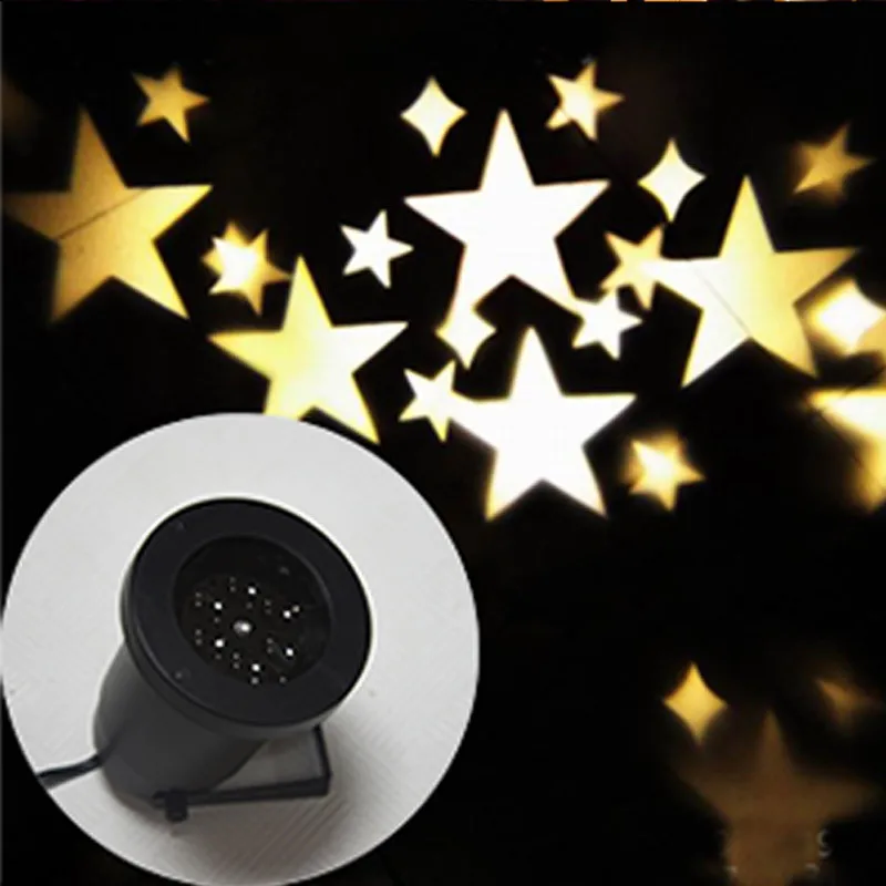 Beste Rotatie Warmwit Sterren Vorm Projector Lamp Romantische Star Sky Fairy Spotlight voor Indoor Outdoor Huis Tuin Yard Decoratie
