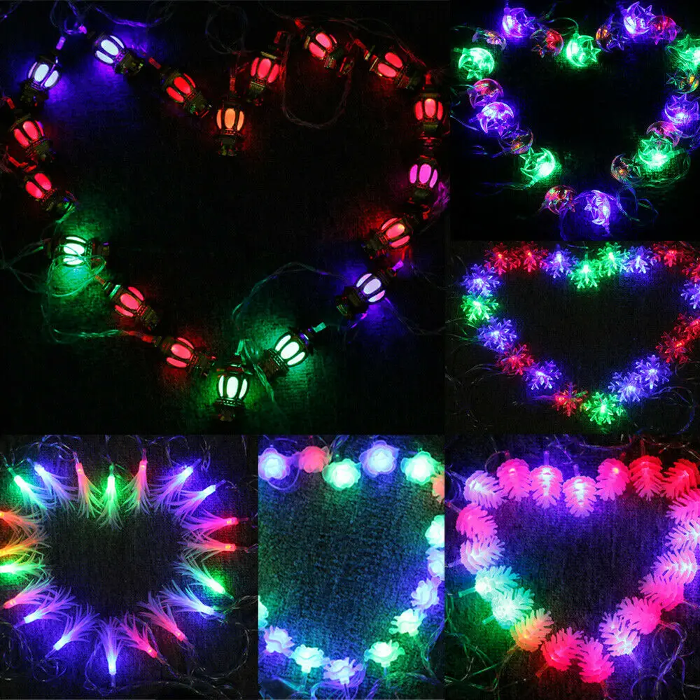 

5M 20 pcs LED Christmas Tree 6 Style Colourful Light Led String For Party Wedding Birthday Party New Year Christmas Decorations