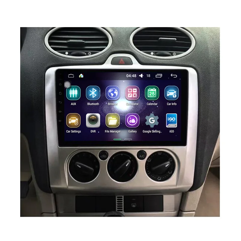 Cheap Funrover 2 din 9Inch Android 8.0 2g+32g Car Dvd Gps For Ford Focus 2 With Wifi gps Navi fm Radio BT multimedia usb tape recorder 2