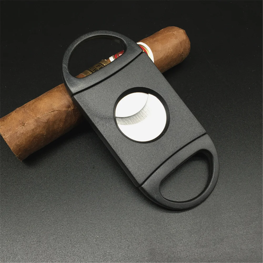 Double Blades Guillotine Cigar Cutter Pocket Knife Scissors Stainless