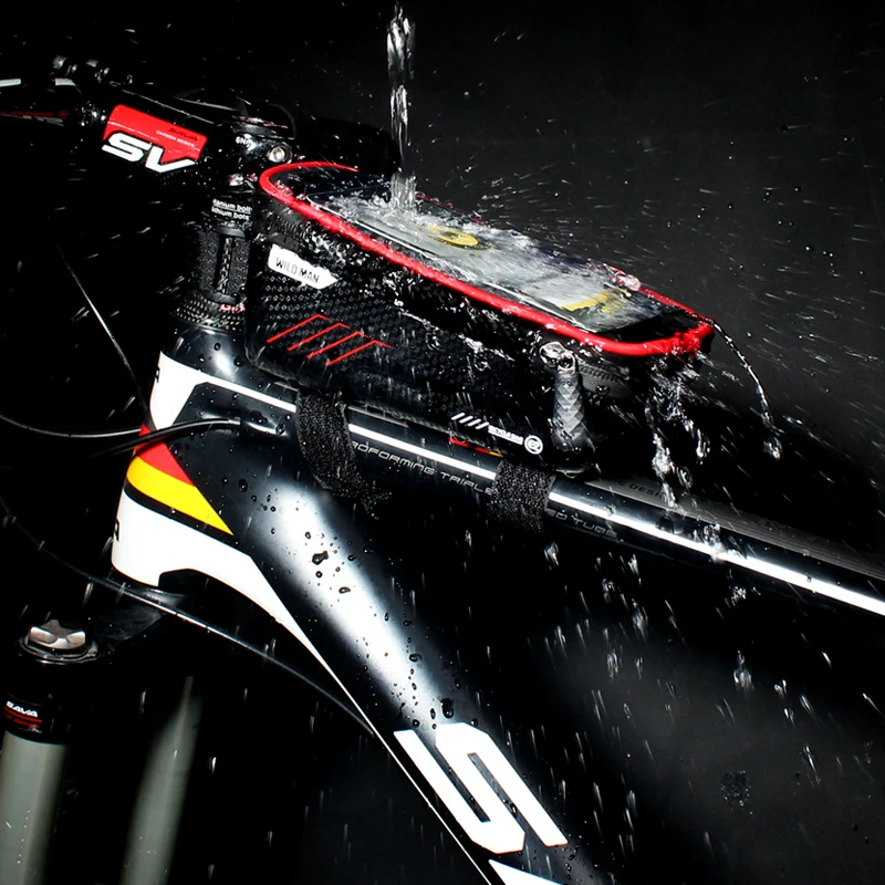 Best Mountain Bike Bag Rainproof Waterproof Mtb Front Bag 6.2inch Mobile Phone Case Bicycle Top Tube Bag 4