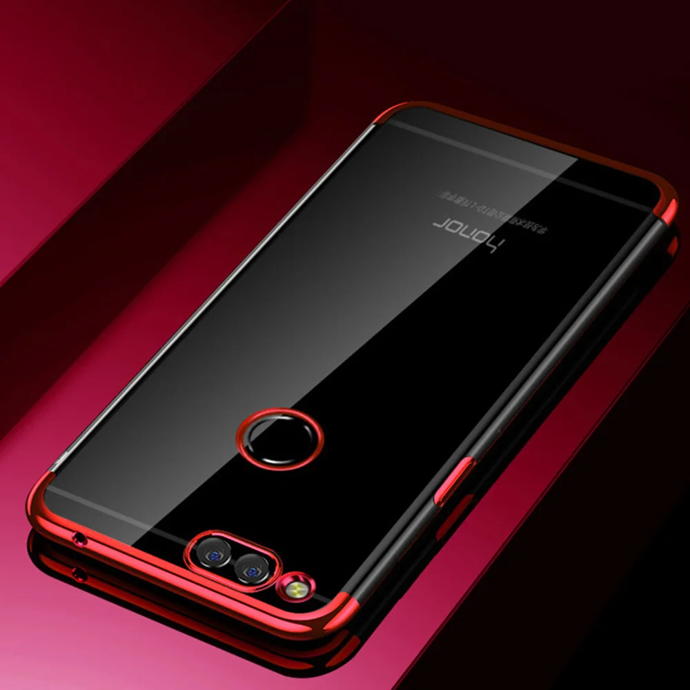 Роскошные Прозрачный чехол для телефона бампер силиконовый чехол на huawei Honor хонор 7C Pro Honor7C 7CPro AUM-L41 LND-L29 3/4 32 ГБ - Цвет: Red