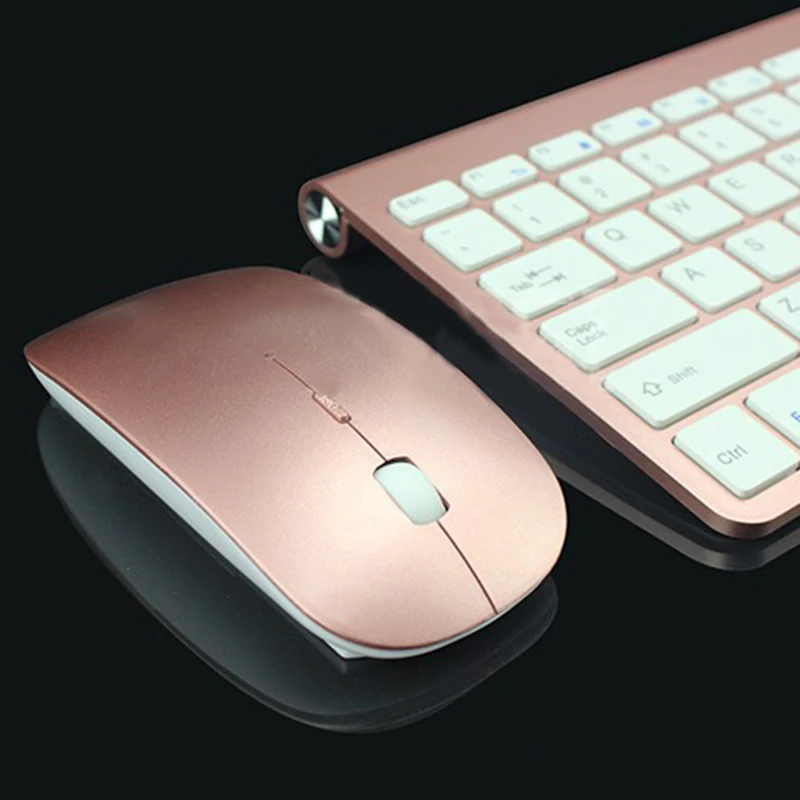 2,4 ГГц ультра-тонкий Беспроводной клавиатура и Мышь комбо с мышь с приемником USB клавиатура Набор для Apple Планшетные ПК WindowsXP/7/8/10(розовое go