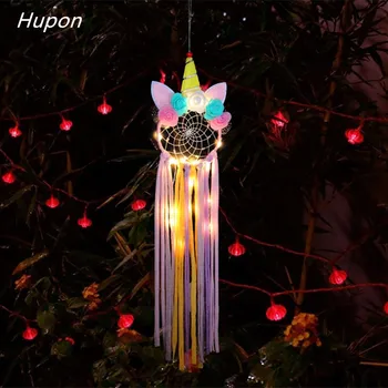 

Unicorn Dream Catcher LED Lights Girl Baby Bedroom Wall Hanging Decorations Wedding Unicorn Party Favor Supplies Wind Chimes