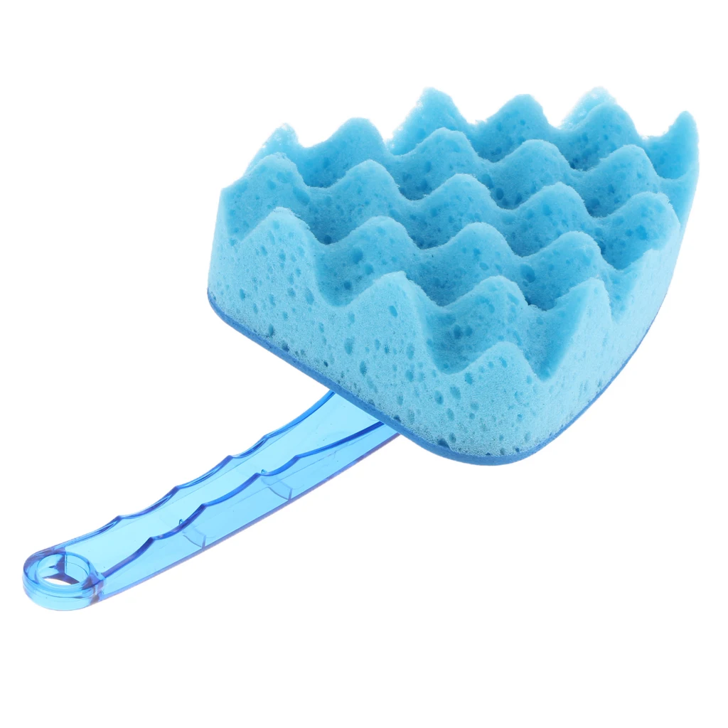 

Strong absorbency Triangular Sponge Brush Blue Wave High Density Car Wash Tool Sponge Tools Car Car Cleaning Accessories