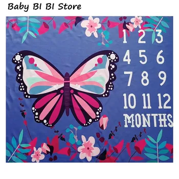 

New Baby Photo Background Cloth Butterfly Pattern Newborn Creative Month Blanket Infants Photography Props
