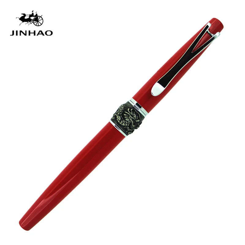 Jinhao Китай красный дракон Вырезка перьевая ручка с 0.38 мм СИБ БЕСПЛАТНАЯ