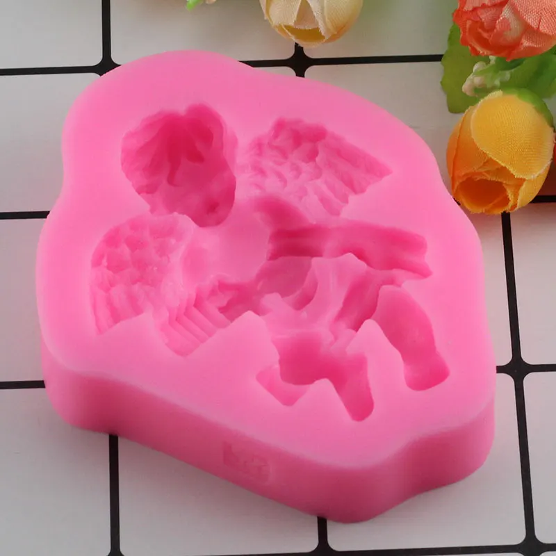 Mujiang 3D ремесло милый ангел мальчик мыло силиконовые свечи формы кекс Топпер инструменты для украшения тортов из мастики шоколадные конфеты плесень